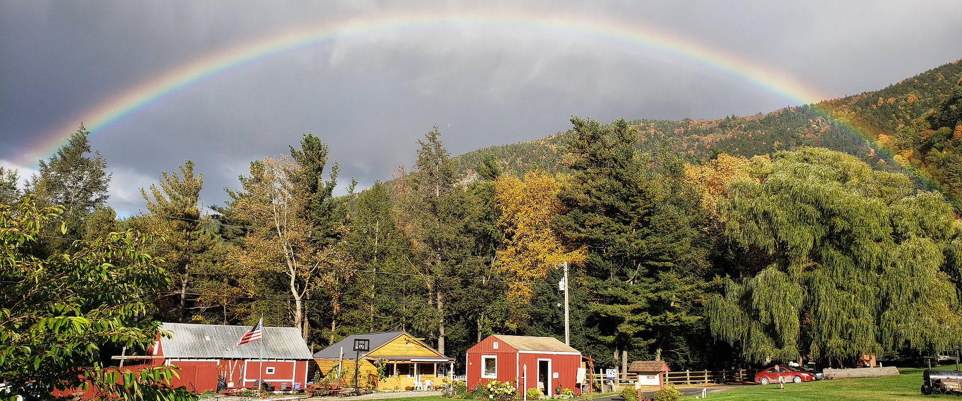 Rainbow over campground
